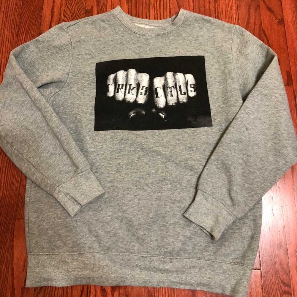 Crooks & Castles Gray Pullover Sweater Size Medium